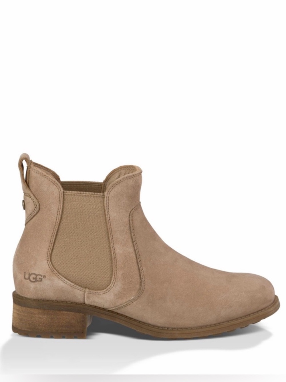 UGG Women's Bonham Taupe Leather Ankle Bootie